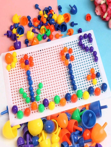 1pc mixed colour mushroom nail peg puzzle
